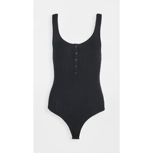 New Z Supply Rib Tank Thong Bodysuit in Black Women's Size L